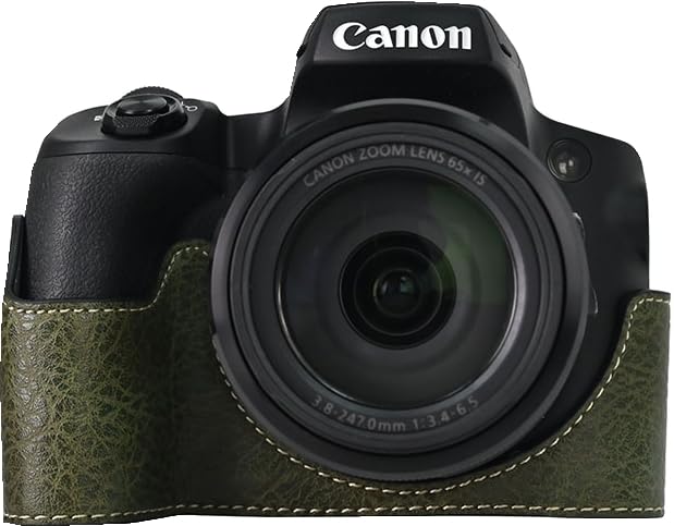 SX70 HS, capa BMAOLLONGB feita à mão de couro PU meia câmera