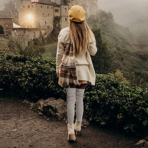 SATINIOR 3 Pairs Thigh High Leg Warmers Knit Long Leg Warmers Warm Sweater for Women Footless Socks4