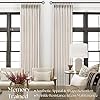 Linen Pinch Pleat Curtains 84 inches Long 2 Panels for Living Room Track System Light Filtering Semi Sheer Pinched Pleated Curtain Memory Trained with Hooks Neutral Thick Oatmeal Linen Drapes Apricot #2