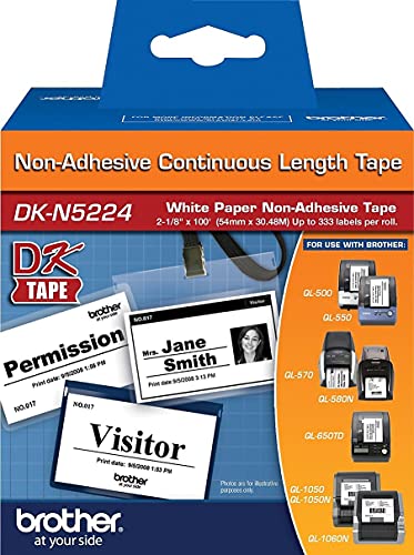 Brother DKN5224 Etiquettes Blanc rouleau thermique adhésif universel