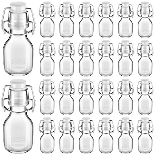 24 Stück Mini-Flaschen mit Bügelverschluss, 57 ml, Mini-Glasflaschen zum Basteln, Dekoration, Hochzeit, Mottoparty, Gastgeschenke Cover