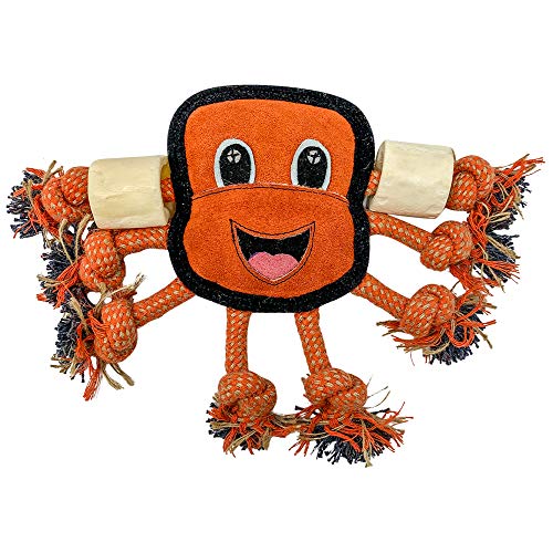 Choy All Natural Rope and Water Buffalo Bone Dog Chew Dog Toys (Eco-Friendly Interactive Dog Toys, Dog Chew Toy, Dog Bone, Dog Rope Toy, and Dog Tug Toy) Octopus Choy