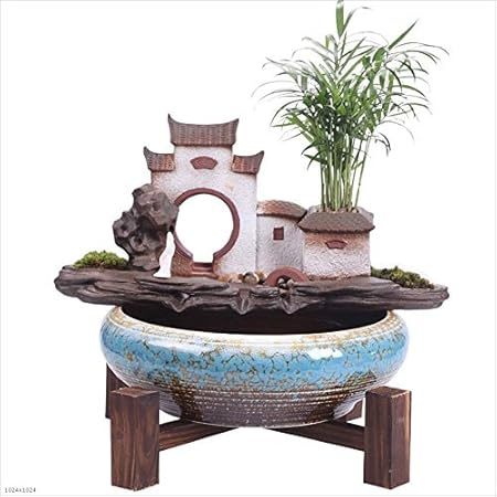 Fontaines D Interieur Fontaine D Interieur Voir Grande Fontaine D Eau Decoration Maison Porche Zen Lumiere Avec Shining Light Nouveau Feng Shui Decorations Chinois Fontaine De Bureau Decoration De La Amazon Fr Cuisine Maison
