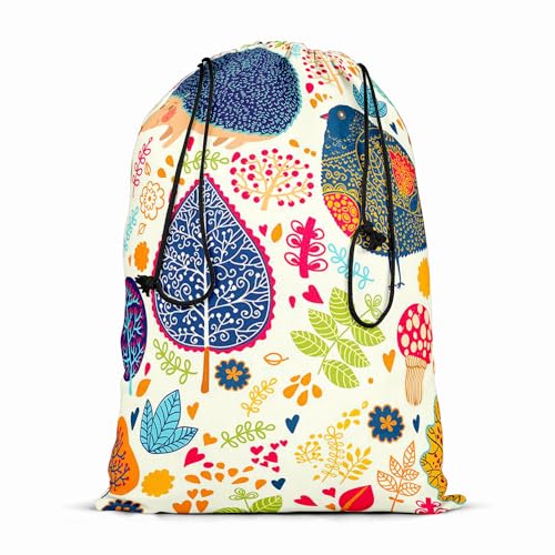 Image of ArtzFolio Crew Cut Leaves D1 | Reusable Sack Bag | Bag for Gym, Storage, Vegetable & Travel
