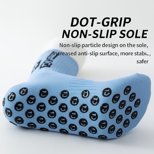 Image of Anti-Slip Sports Socks with Rubber Grip - High-Tech Breathable Cricket, Football, Yoga Socks for Men & Women | Athletic Socks for Gym, Running