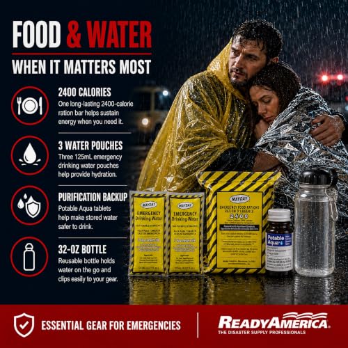 Ready America 72 Hour Deluxe Emergency Kit, 1-Person 3-Day Backpack, First Aid Kit, Survival Blanket, Power Station, Emergency Food, Portable Disaster Preparedness Go-Bag for Earthquake, Fire, Flood - Image 5