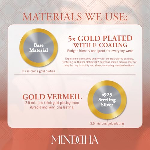 MINDDHA 14K/18K Yellow/White Gold Plated Teardrop Huggie Hoop Earrings for Women | Teardrop Hoops |Thick Elegant Hoop Earrings - 20mm x 10mm4