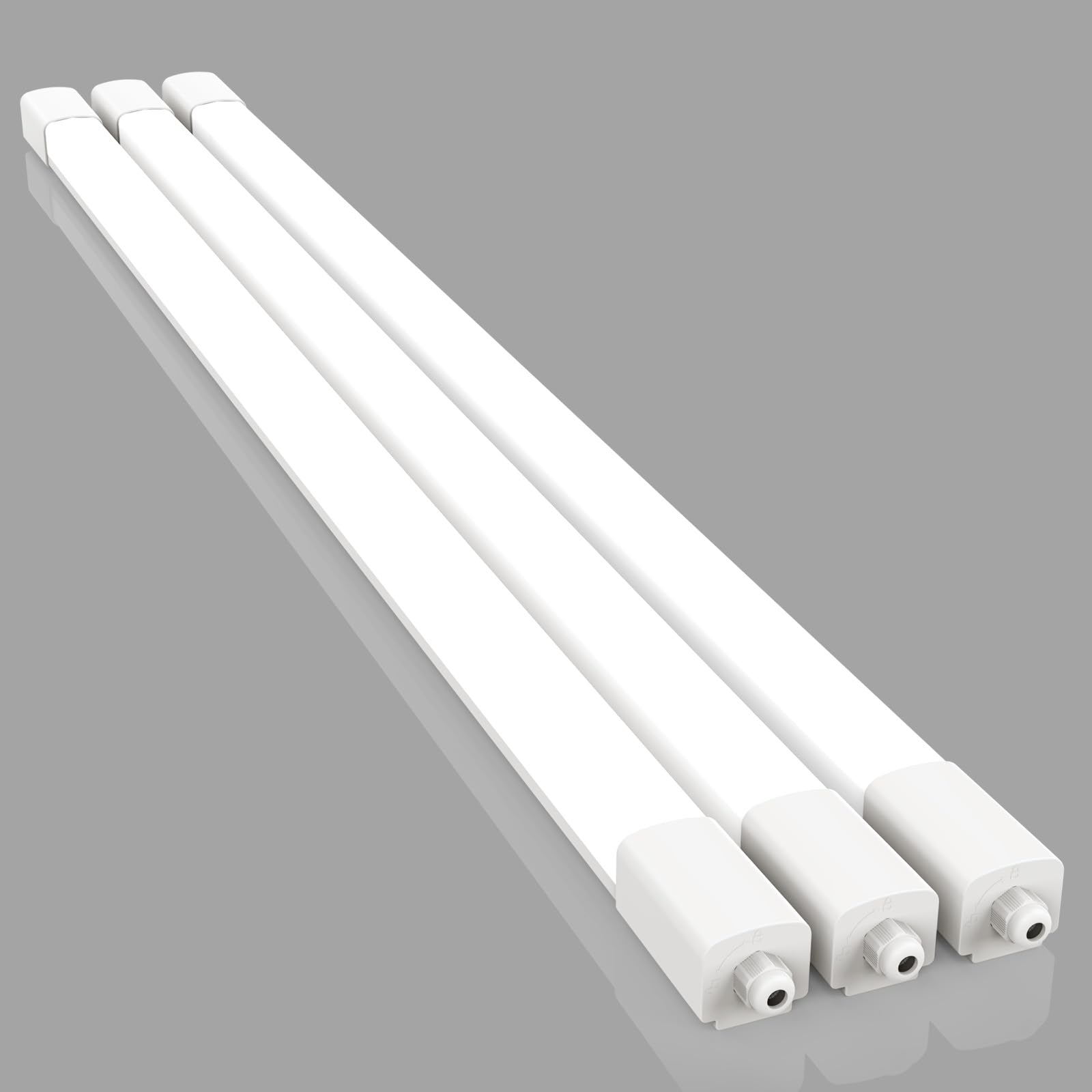 Amdelne 3pcs Led Feuchtraumleuchte 150CM, 45W 4500lumen Kaltlweiß 4000k, Wasserfest IP65 Einfache Montage Wannenleuchte Flach Led Deckenleuchte Werkstattlampe FüR Keller BüRo Garage
