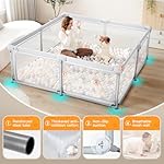 Baby Playpen,79"x59" Foldable Playpen for Babies and Toddlers with Gate,Large Play Pen with Zipper Door,Baby Play Pen Play Area(Light Grey) - Image 4