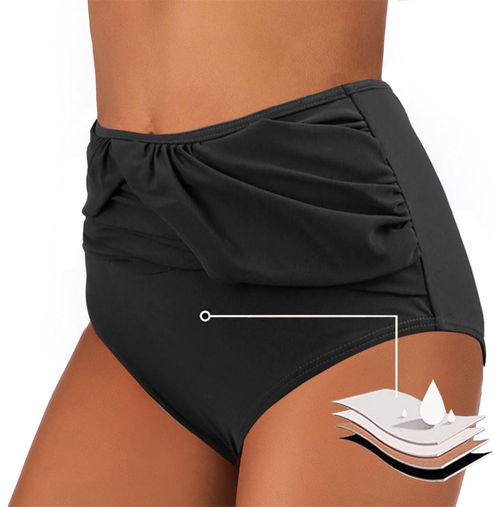 Rayson Braga de Bikini para Mujer Braguita de Bikini Cintura Alta Ruched Elástica Parte de Abajo Bikini Interior Pantalones de Playa de Gran