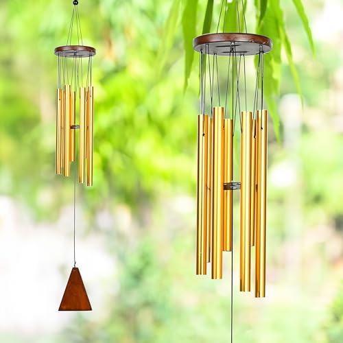 Image of ZAICUS Wind Chimes for Home Decor - Hanging Decorative Items for Balcony - Positive Energy Items for Home - Wind Chimes for Balcony (Gold 8-Pipe)