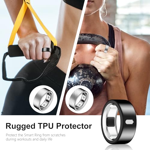 Image of Cover Compatible for Oura Ring 4 /Gen 3 Heritage /Horizon,Scratch Resistant | Charging Directly,Durable TPU Tight Elastic Ring Finger Sleeve for Workout Gym Sleeping Daily Women Men-10 Packs-Size 6