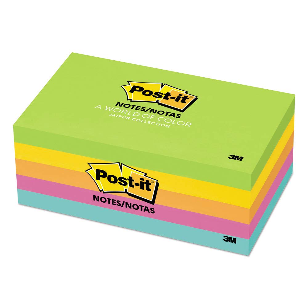 Post-it Notes oryginalne podkładki w kolorach Jaipur 3 x 5, 100/podkładka, 5 padów/opakowanie