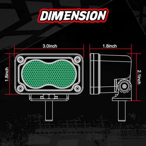 Image of Green LED Pod Lights 3 Inch Auxiliary Backup Rear Light Bar | 2PCS Waterproof Off Road Driving Fog Cube Lights Green Hunting Fishing Emergency Signal Work Lights for Truck UTV Pickup Boat