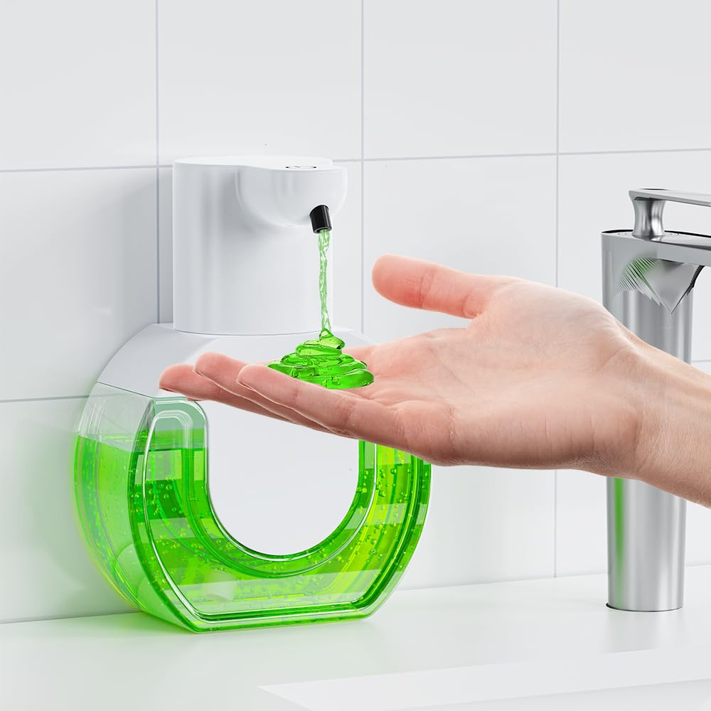 Fantictas dispenser sapone bagno automatico Dispenser di sapone da parete,420ml distributore di sapone elettrico con sensore,ricarica USB IPX5,impermeabile,4 livelli regolabili