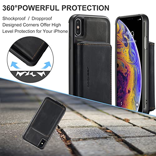 Coque de téléphone résistante aux chutes compatible iPhone XS portefeuille - 2