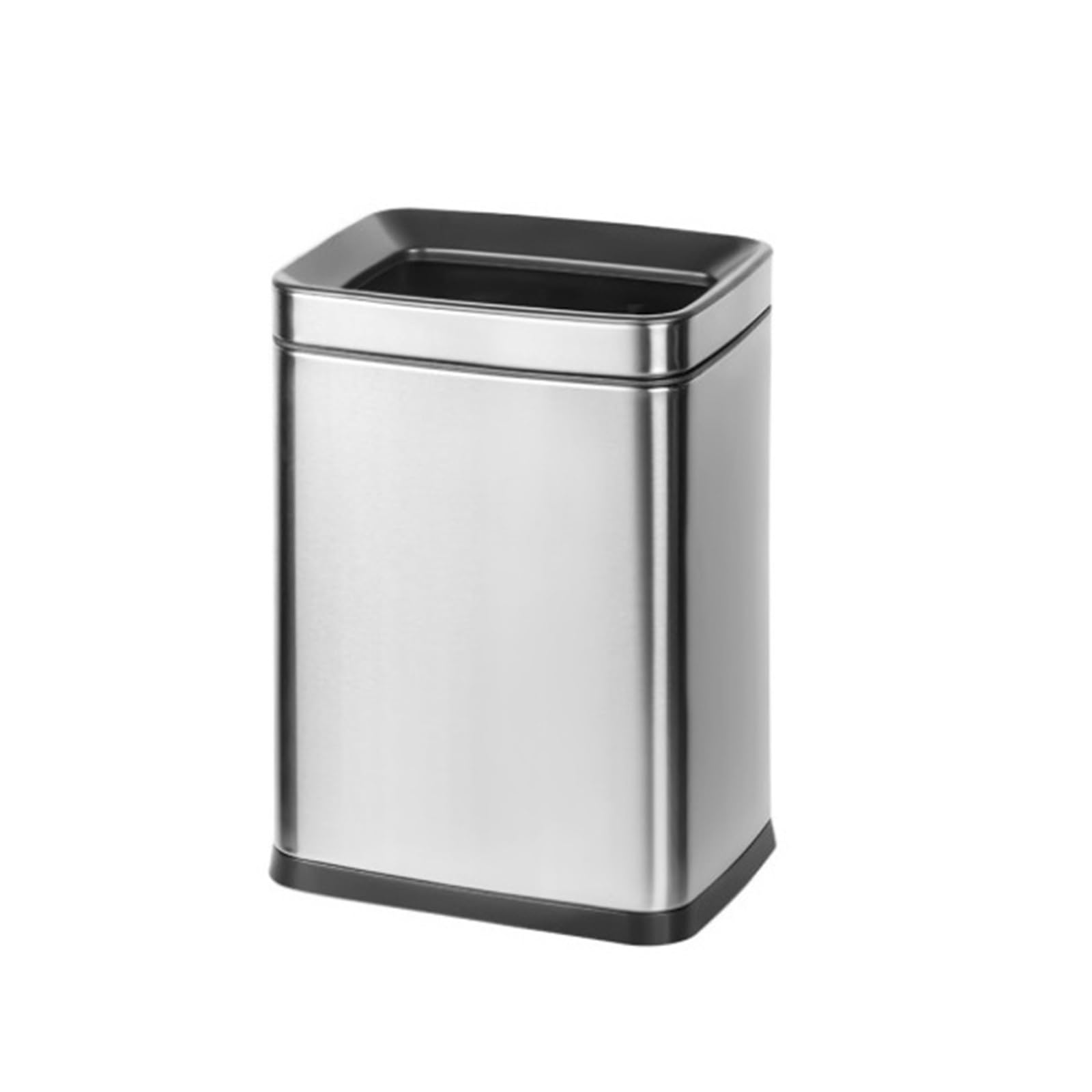 Trash Can Bin with Removable Inner Basket for Bathrooms Garbage Can(Silver)