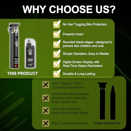 Image of Rechargeable Beard Trimmer kit for Mustaches, Nose Hair, and Light Detailing and Grooming with Bonus Wet /Dry Battery Nose Trimmer