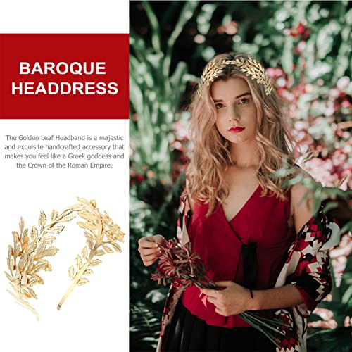 Frcolor Fascia da sposa Golden Leaf Barocco