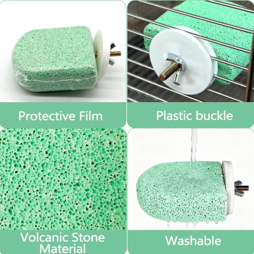 Image of 4Pack Bird Perch Stands Parrot Beak Grinding Stone Platform,Green-S