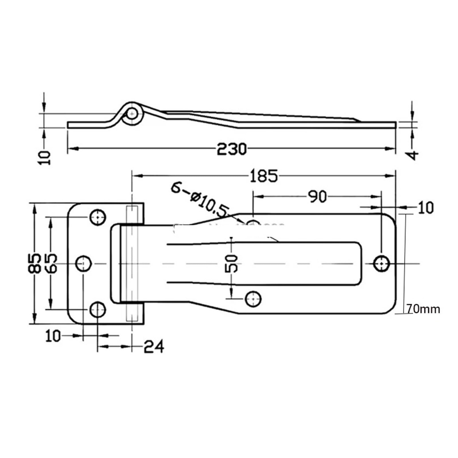 230 mm Kühlhaus Tür Scharnier Ofen Industrieschrank Montage Hardware(Stainless Steel)