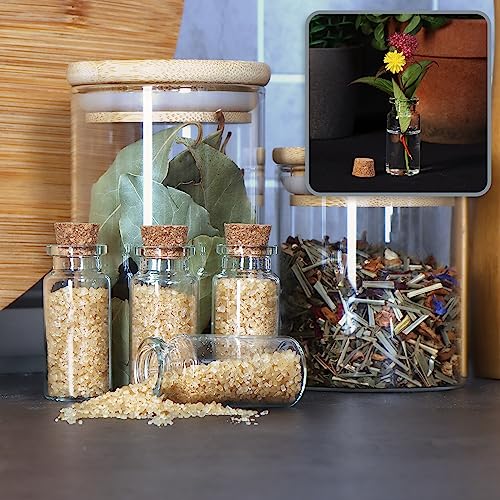com-four® 30x Kleine Glasflaschen mit Korken 10ml, Gewürzgläser Set – Ansicht 3
