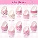 COcnny Pink Mini Cupcake Liners - 600pcs Pink Bow Baking Cups Muffin Paper Cupcakes Wrappers for Birthday, Cute Cat Candy Cake Chocolate Wrap Making Supplies for Baby Shower Wedding Bachelorette Party