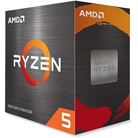 AMD Ryzen 5 5500 Prozessor (Basistakt: 3.6GHz, Max. Leistungstakt: bis zu 4.2GHz, 6 Kerne, L3-Cache 16MB, Socket AM4) 100-100000457BOX, Schwarz Cover