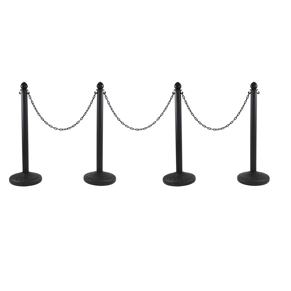Buy 4 Pack Plastic Stanchions Set w/3Pcs 40" Link Chain Safe Stanchion