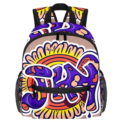 Sac à dos d'école enfants en sergé imperméable multicolore