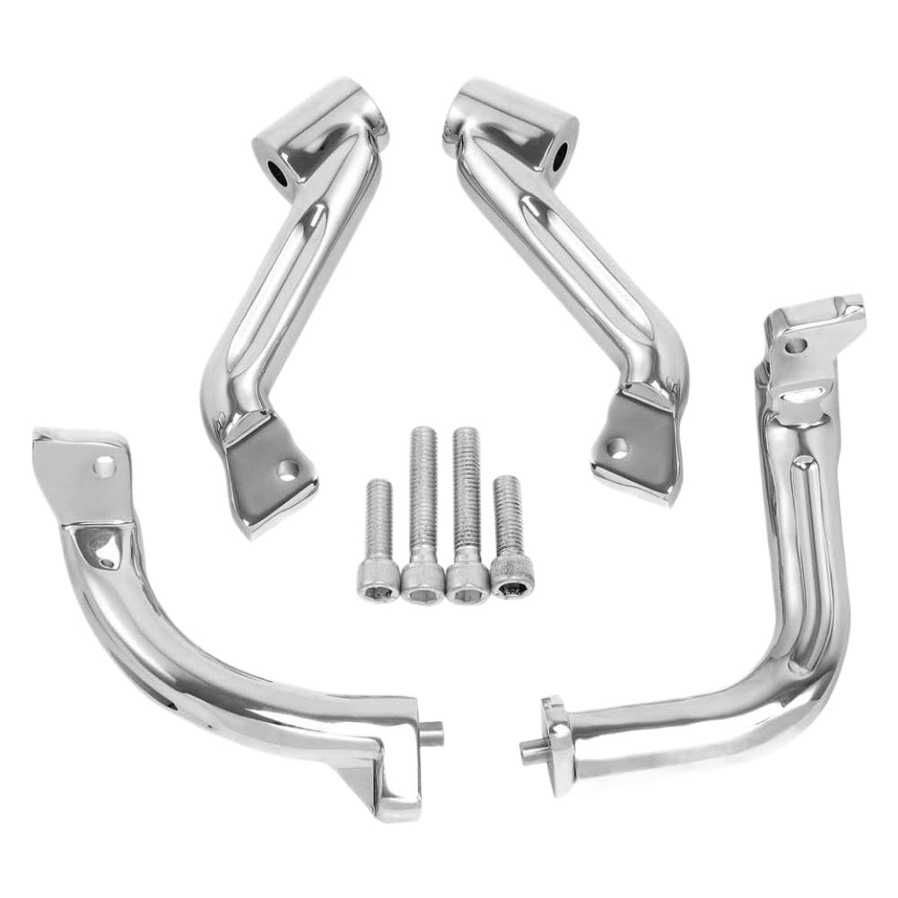 Quqkuazaf Chrome Motorcycle Driver Floorboard Footboard Mount Bracket Kit Compatible With Harley-Davidson Touring Road King 2017-2025(Chrome)