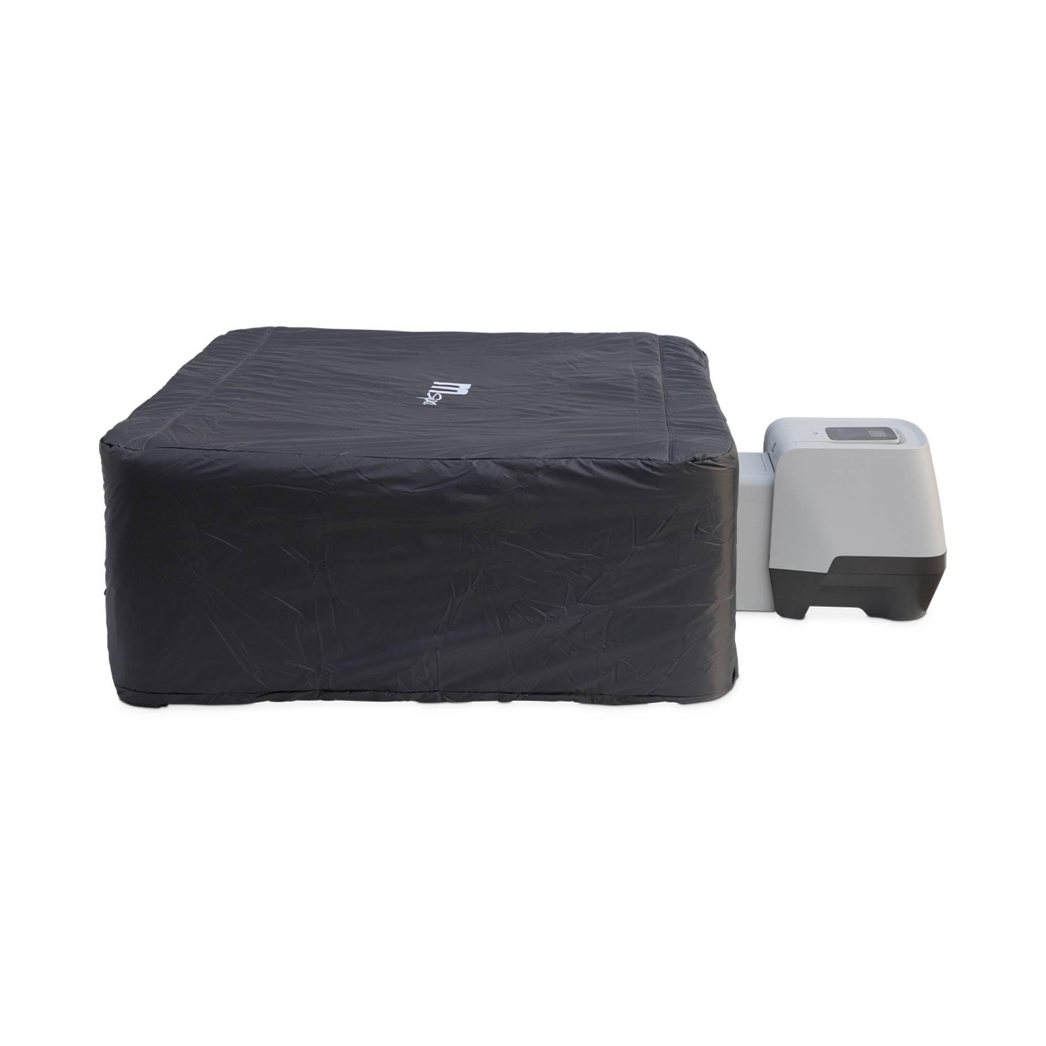 sweeek - Spa Rigide Oslo Sapphire 6 Personnes Gris. 4 Coussins. bâche Incluse + Housse Thermique. hydromassages système