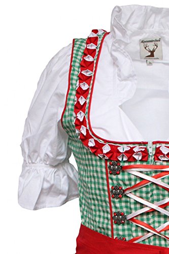 Alpenmärchen 3-delige Dirndl set - klederdrachtjurk incl. blouse, schort, maat 32-46 - Afbeelding 4