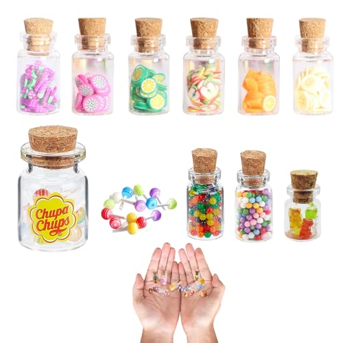 10 pièces Mini Nourriture Kit, Nourriture Miniature en 4 Styles, Mini Nourriture Jouet, Mignons Miniature Accessoires, Accessoires pour Maison de Poupée...
