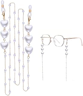Zibuyu® Heart Beaded Spectacle Chain for Women Stylish - Anti-Slip Specs Holder Strap, Fashionable Accessory for Eyeglasse... Price In India