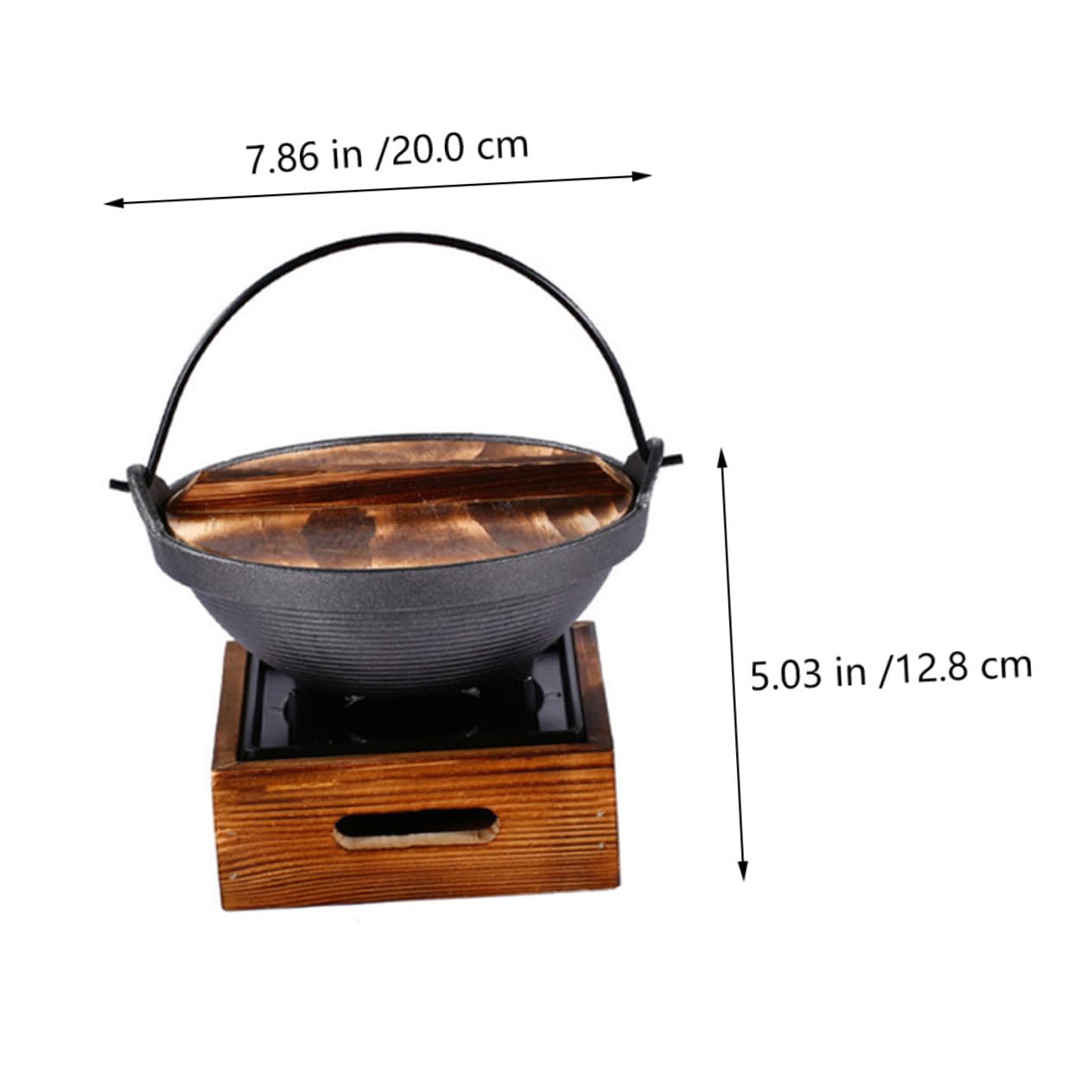 Olla de Hierro Fundido Japonesa para Cocina Confiable con Mango de Madera, Adecuada para Cocinar Fideos Instantáneos y Preparar Guisos en Casa