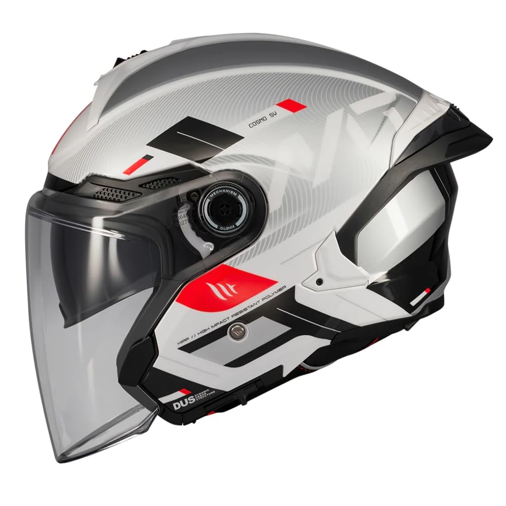 MT Helmets Cosmo SV – Casco Moto Jet Sport con Visor Solar Retráctil, Pantalla de Extracción Rápida Patentada, Interior Lavable y Preparado para Intercomunicador UCS | Homologado ECE 22.06 & DOT