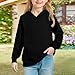 Boys Sweatshirts Long Sleeve Cute Fashion Boys Hoodie Size 8 Solid Oversized Hooded Neck Girls Sweatshirt Size 6 Preppy Fall Pullover Tops For Teens With Pockets Black 100