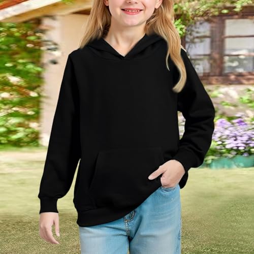 Hoodies For Girls Cute Long Sleeve Oversized Hooded Sweats 2025 Solid Shirts Fall Pullover Hoodies With Pocket Clothes2