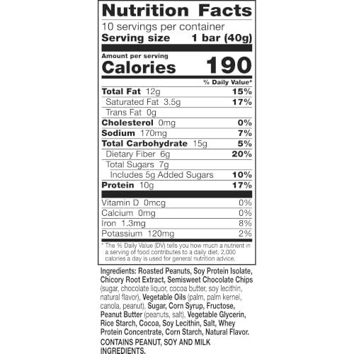 Image of Nature Valley Chewy Protein Granola Bars, Peanut Butter Dark Chocolate, 10 Bars, 14.2 OZ