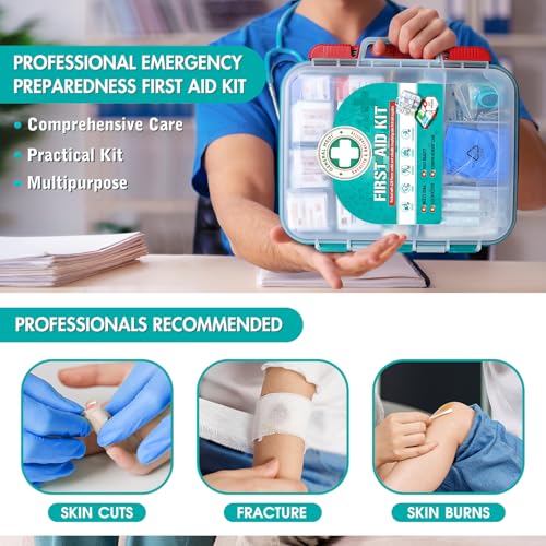 General Medi 420 Pieces Professional First Aid Kit - HardCase First Aid Box - Contains Premium Medical Supplies for Travel, Home, Office, Vehicle, Camping, Workplace & Outdoor - Image 6