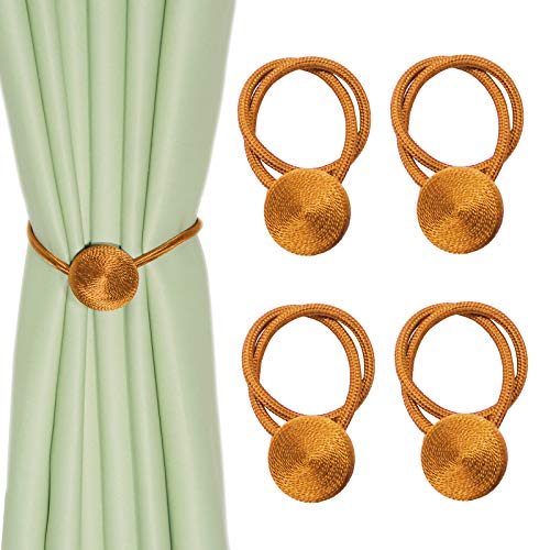 Alzapaños magnéticos para cortinas OUdini, pack de 4 lazos de cuerda color naranja 2