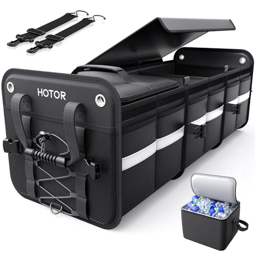 HOTOR Trunk Organizer - 3-Compartment Car...
