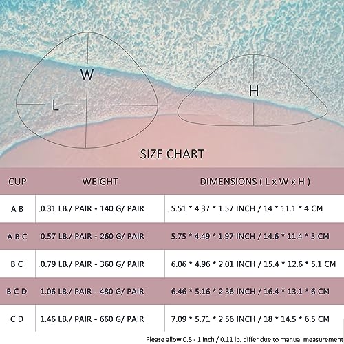 Pair Concave Silicone Breast Form, Triangle Mastectomy Prosthesis Bra Inserts Enhancer Pads4