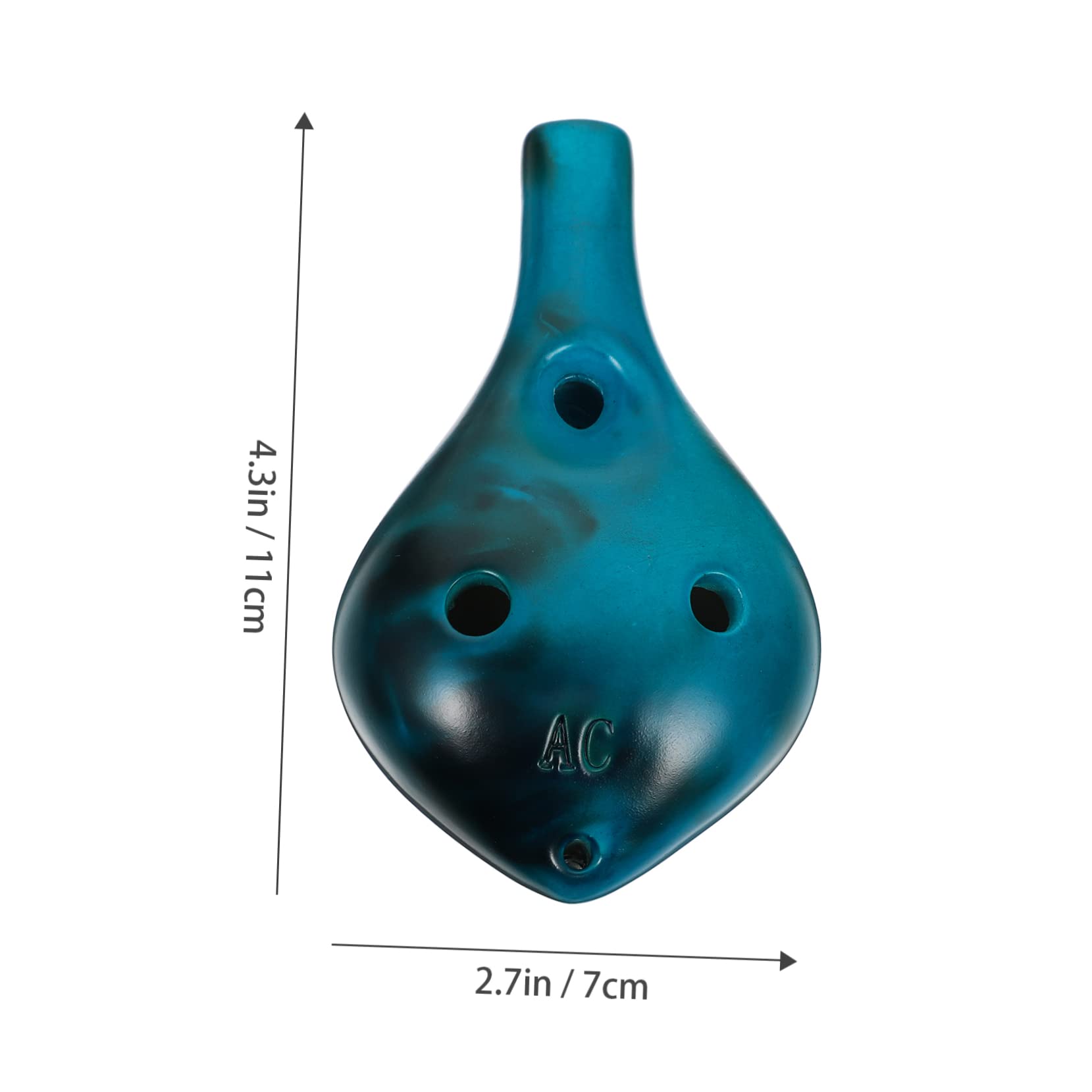 BESPORTBLE 1Pc Portable Dolomite Ocarina Musical Instrument with Lanyard Blue for Beginners Birthday present Compact Design for Easy Carrying