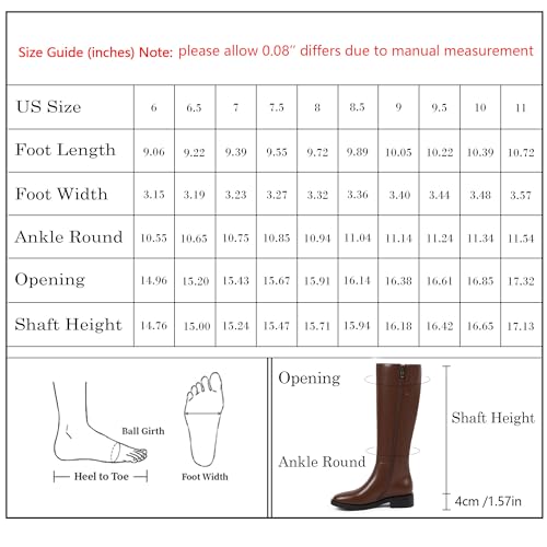 Image of Modatope Knee High Boots Women Round Toe Chunky Heel Fall Boots | Womens Low Flat Heel Long Boots with Side Zipper, Fashion Riding Boots Fall Winter