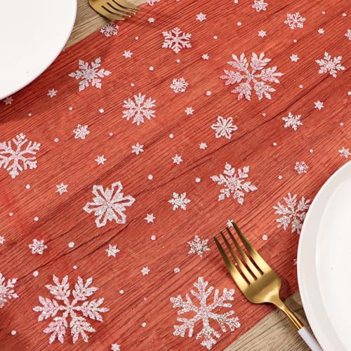 28cm x 10Yards Schneeflocken Organza Tischläufer transparent...