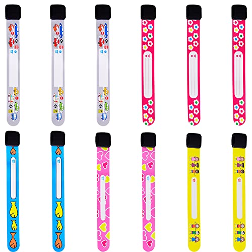 Pulsera de Emergencia para Niños, Pulsera Identificativa Niños, Pulsera Seguridad Niños, 12 piezas Pulsera Seguridad Anti Perdida Pulsera de Emergencia Impermeable Reutilizable para Niños Niñas Bebé