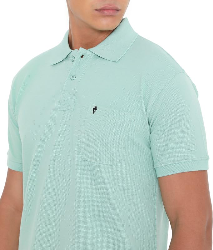 Image of VIP Cotton Rich Fabric Pique Knit Polo Collar T-Shirt Combo Set for Mens with Pockets