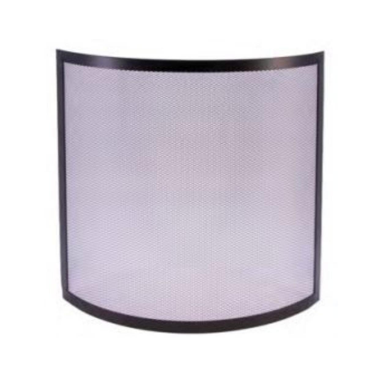 Grille de Protection pour cheminée, Grille Pare-feu Courbe en Fer forgé Coloris Noir - Hauteur 67 x Longueur 60 cm